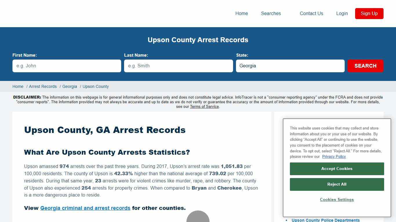 Upson County, GA Arrests, Jail Inmates & Mugshots