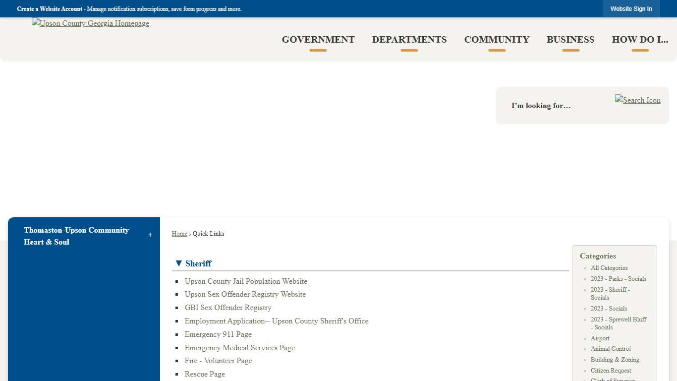 Quick Links • Sheriff