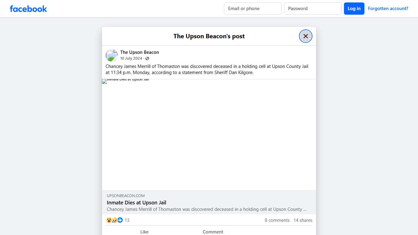 Chancey James Merrill of Thomaston was... - The Upson Beacon | Facebook