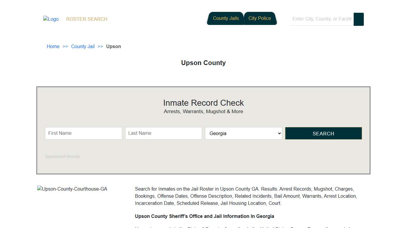 Upson County | Georgia Jail Inmate Search