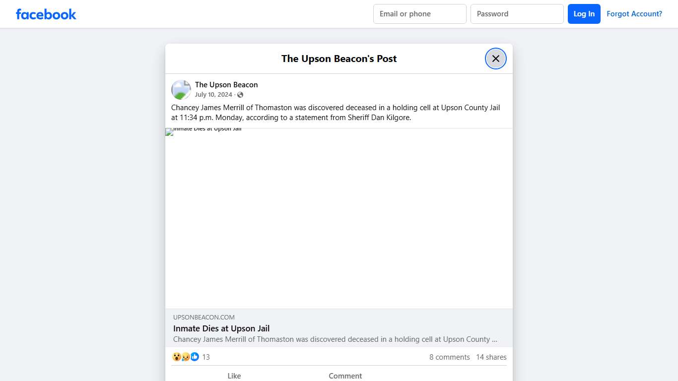 Chancey James Merrill of Thomaston was... - The Upson Beacon | Facebook